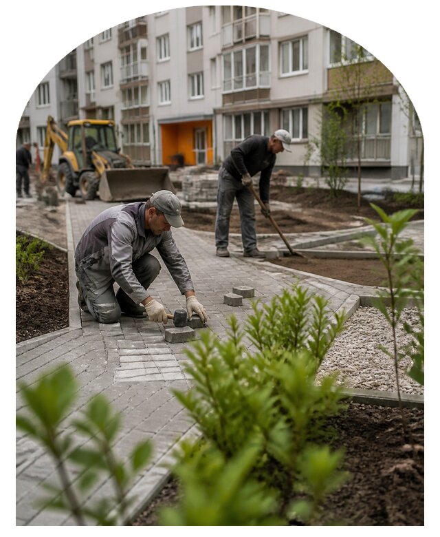 Благоустройство двора многоквартирного дома в Мариинске